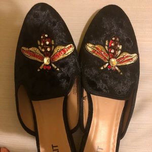 Bee Patch velvet Loafers